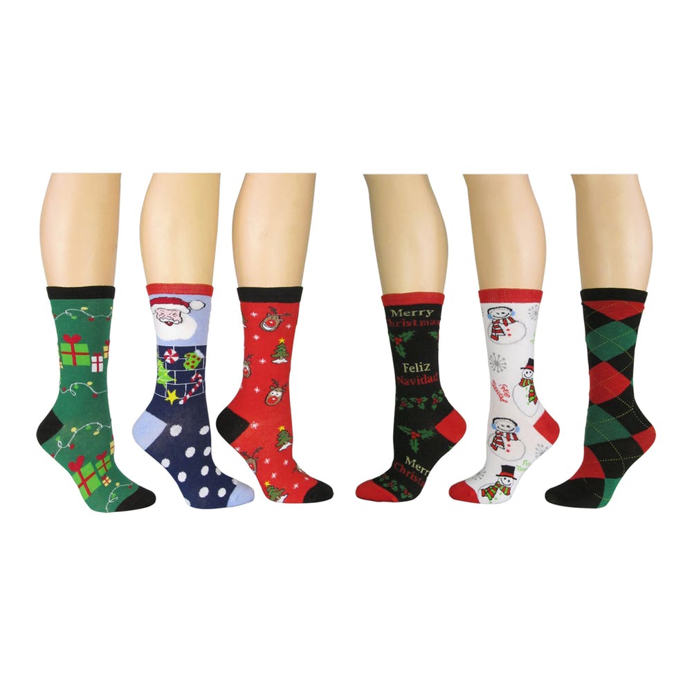Adult Christmas Crew Socks - Size 9-11 Assorted Designs 2