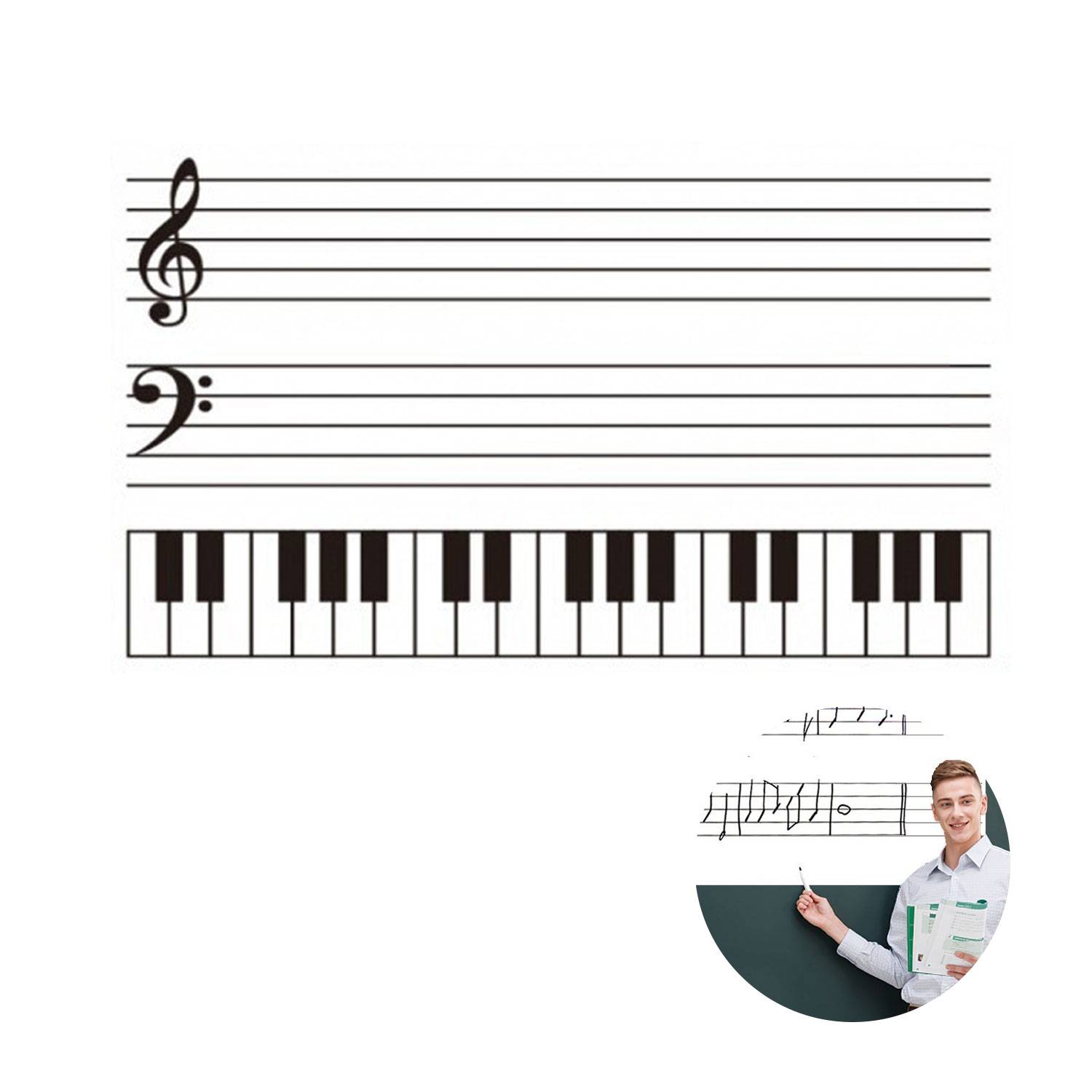 Teaching Erasable Five-Line Staff Soft Magnetic Whiteboard