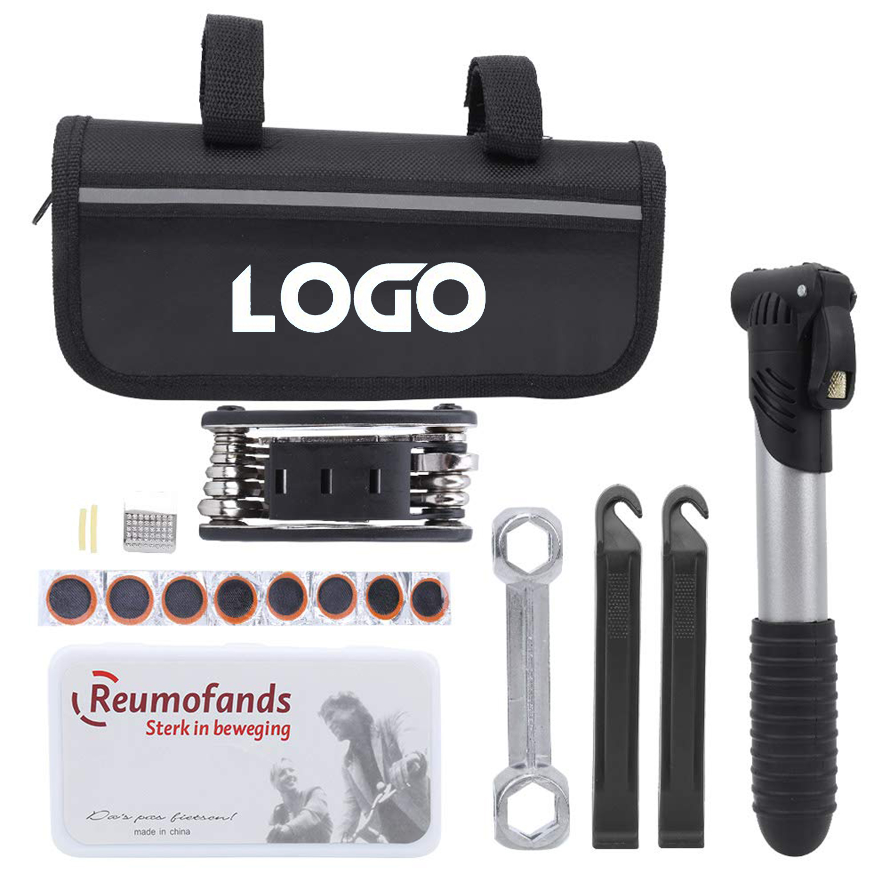Repair Kit Set With Pump Bag for Bike Bicycle
