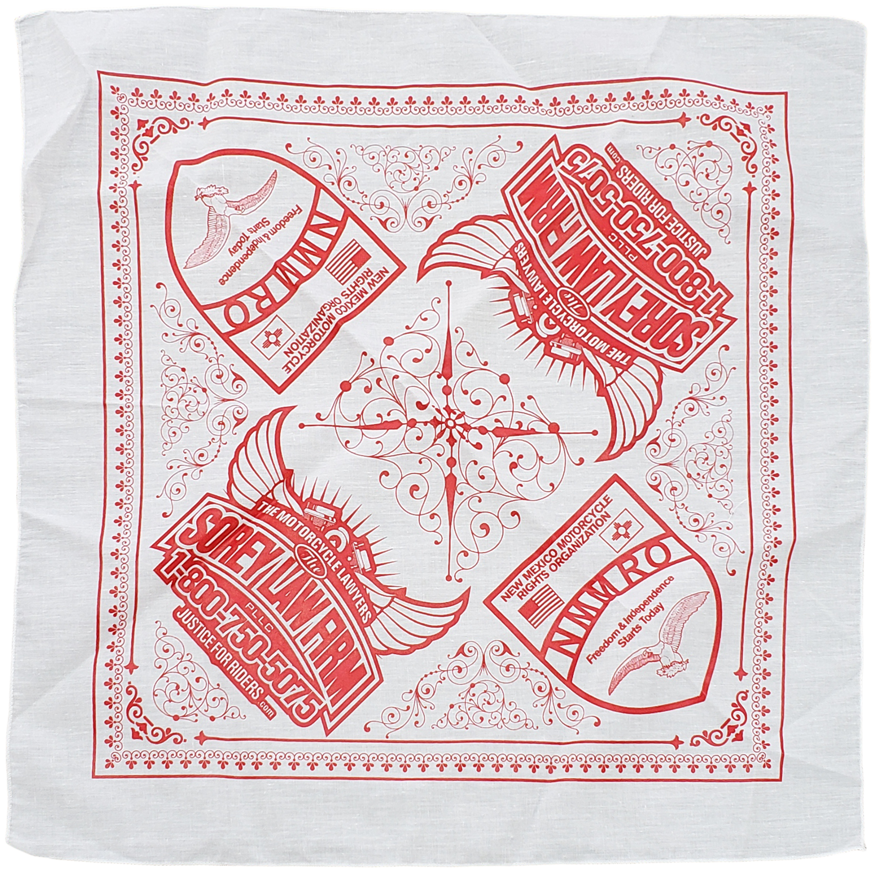 White Printed Standard Bandanna 3