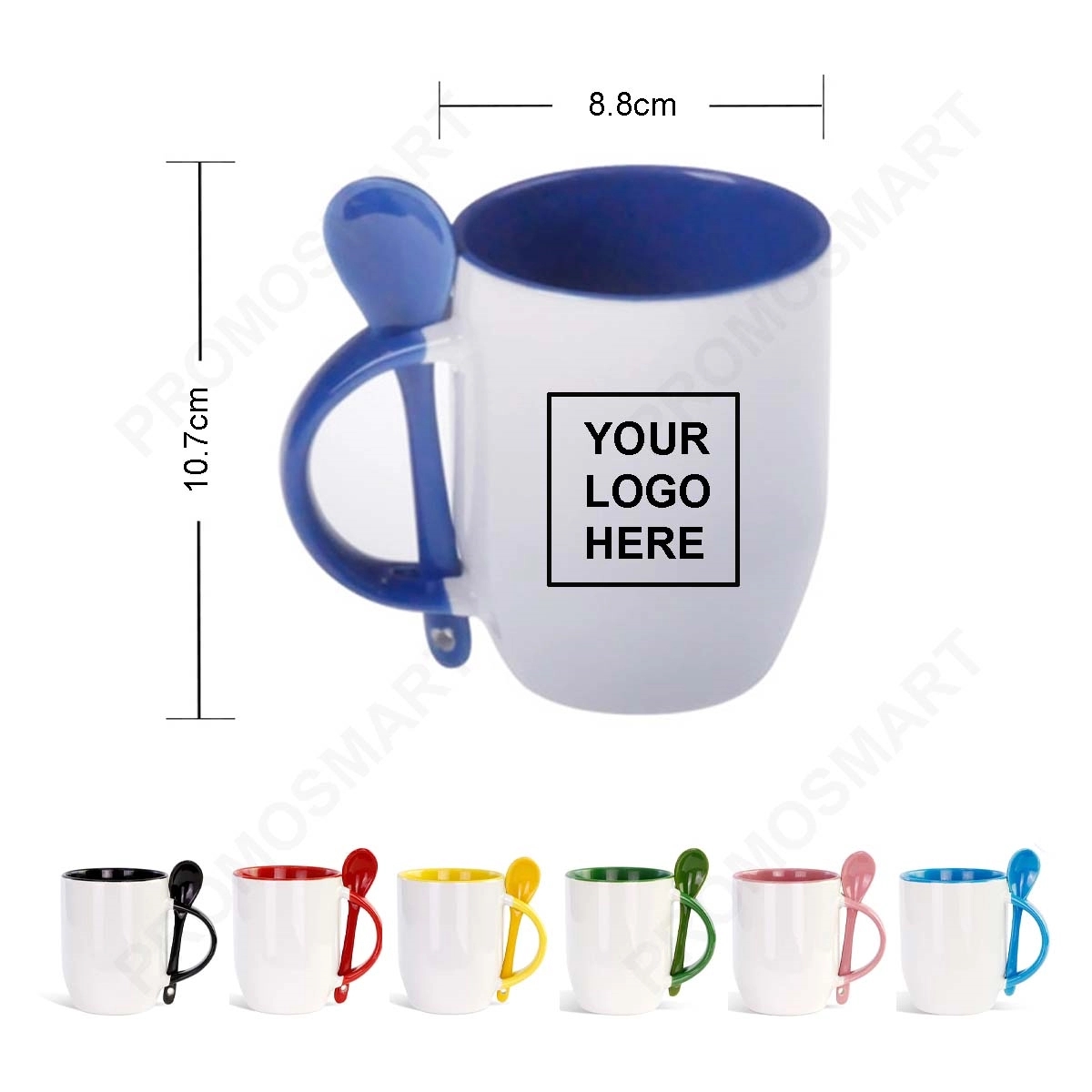 11 Oz. Ceramic Mug With Spoon 1