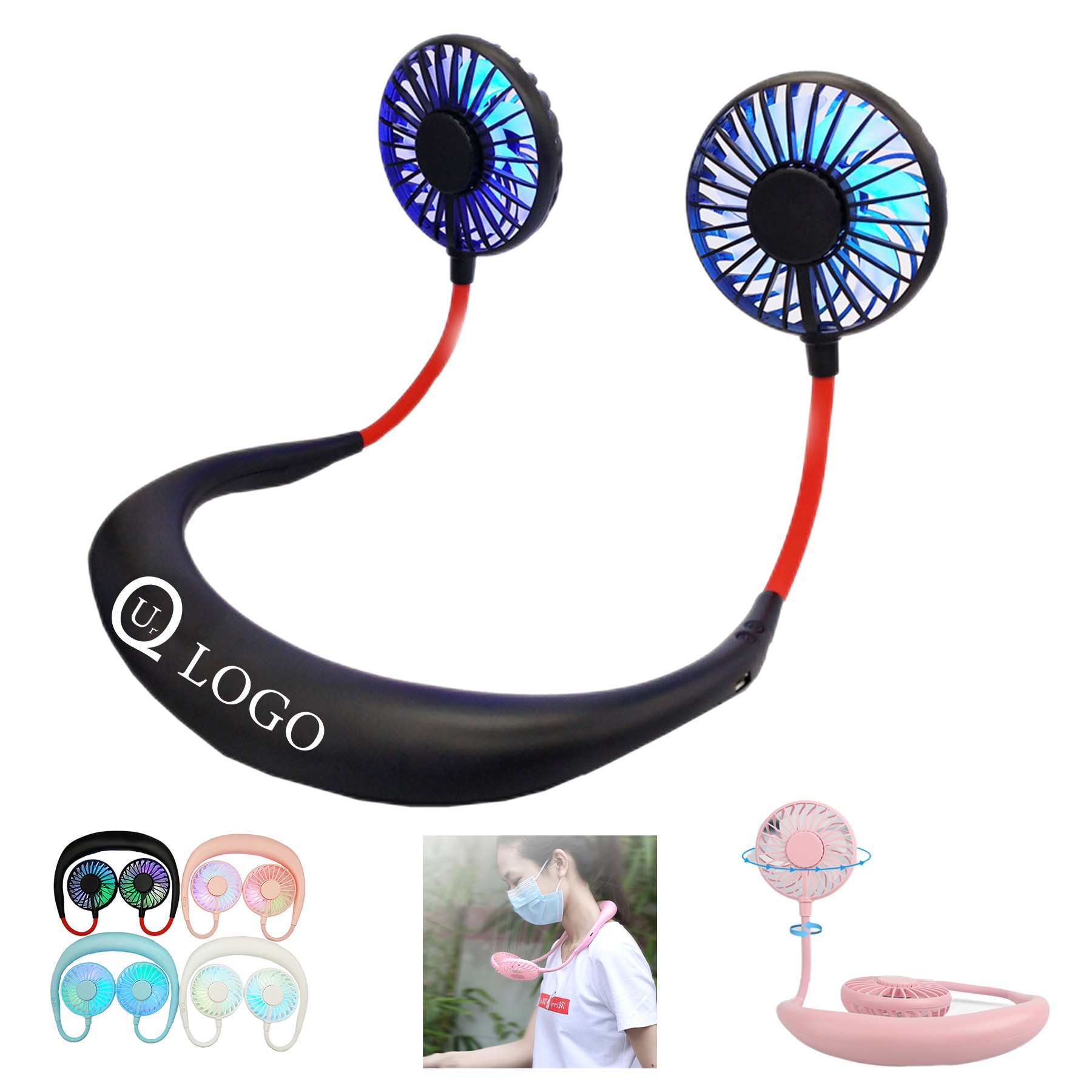 Dual Breeze Hands-Free Neck Fan