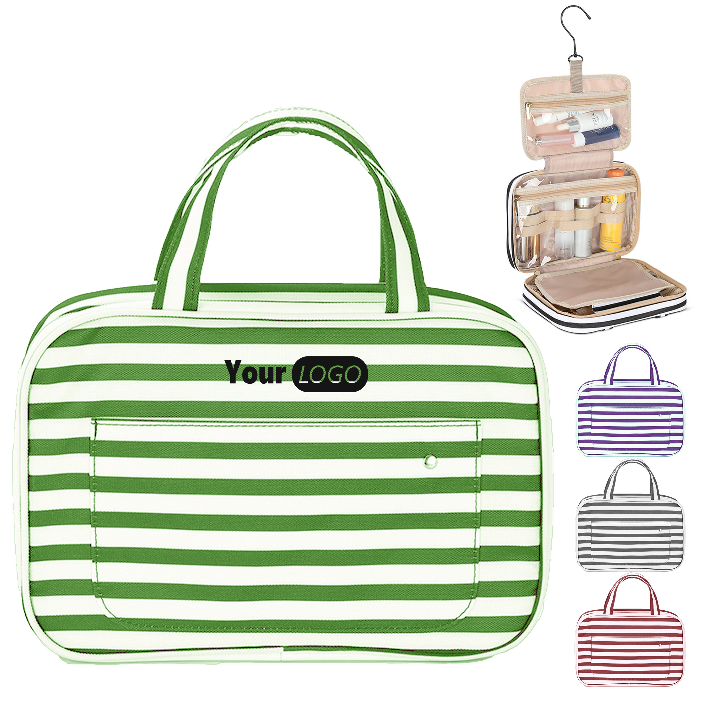 Polyester Multi-Compartment Travel Bag With Hanging Hook 2