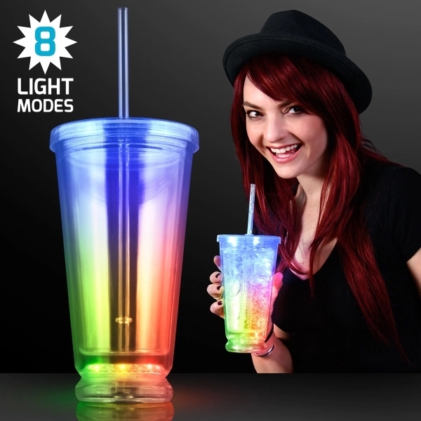 Light Up Multicolor Deluxe Double Wall Tumblers 1
