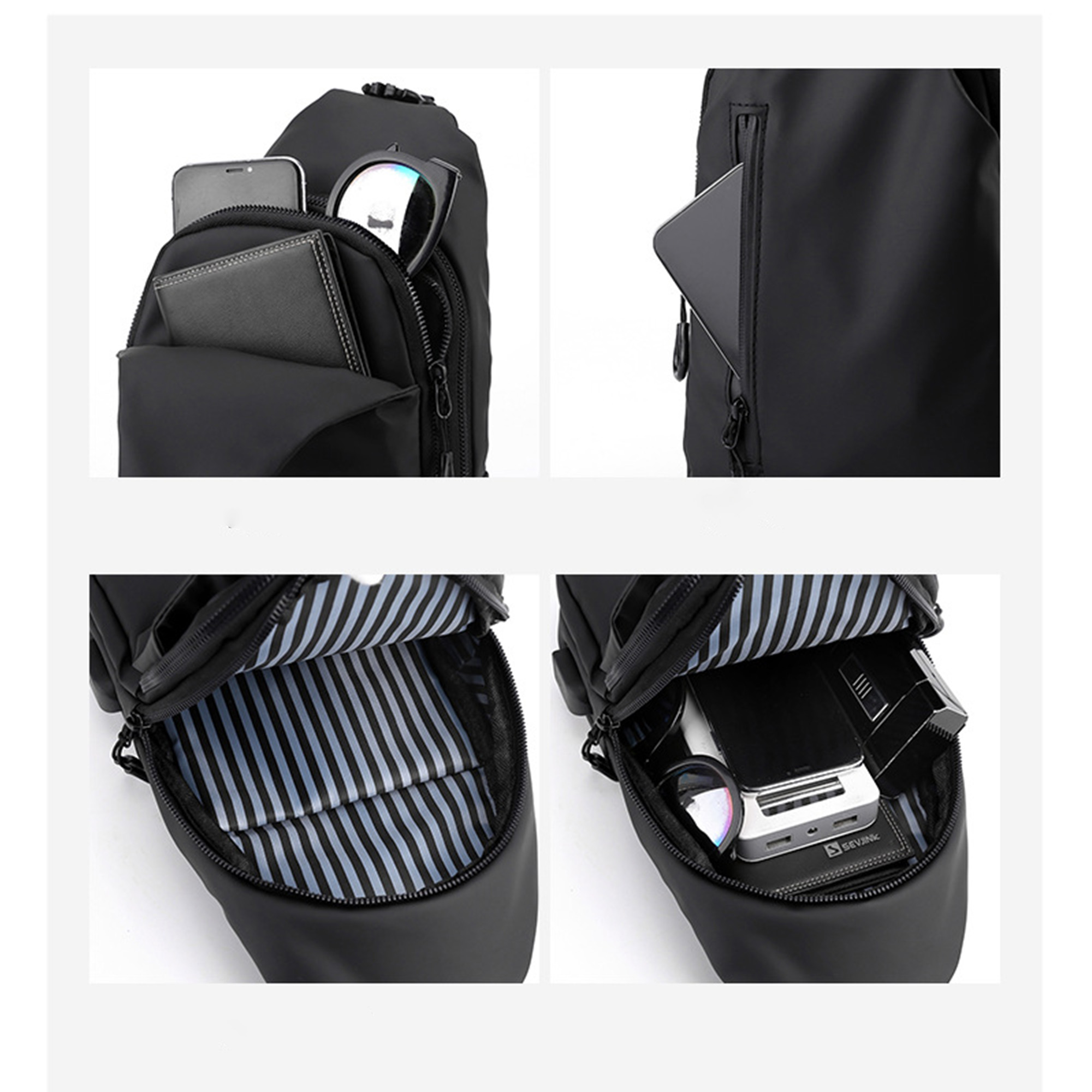 Waterproof Crossbody Hiking Bag with Leather Cover 4