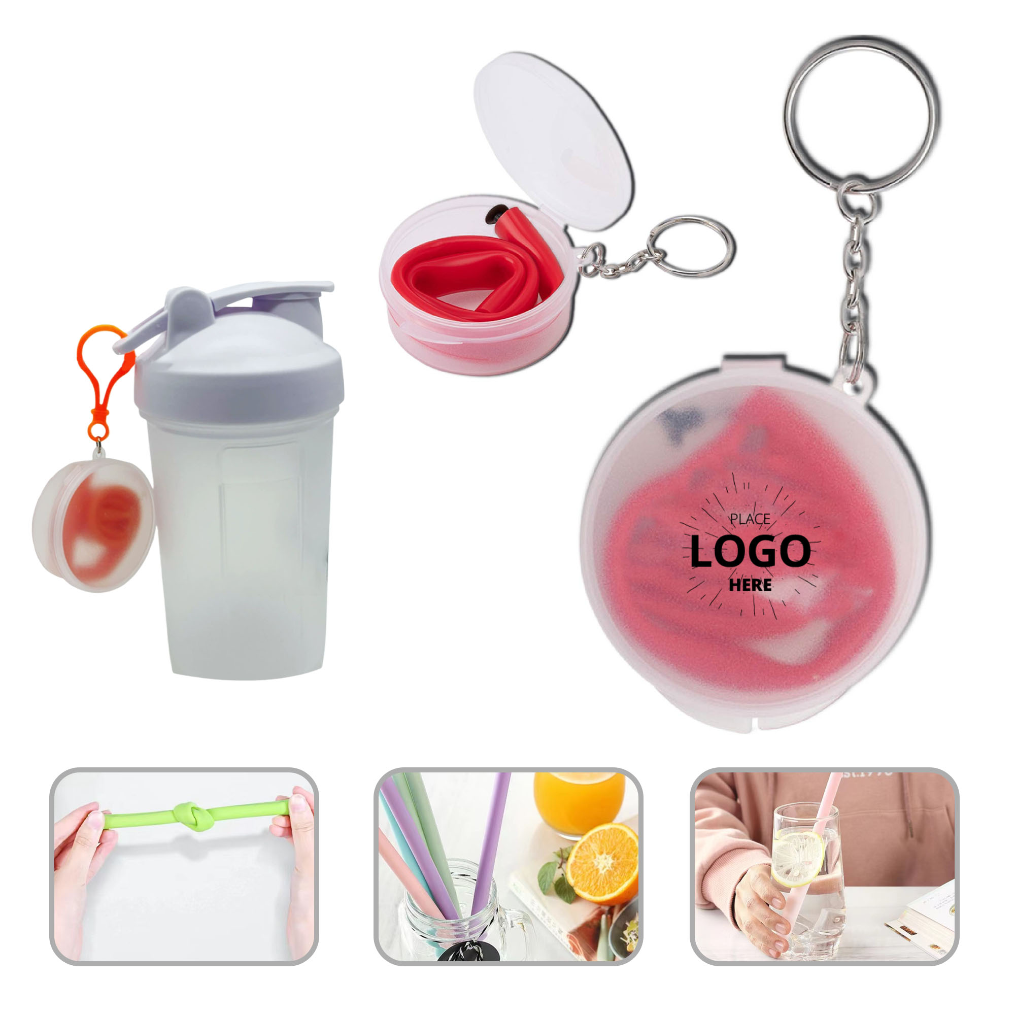 Custom Logo Silicone Straw 1