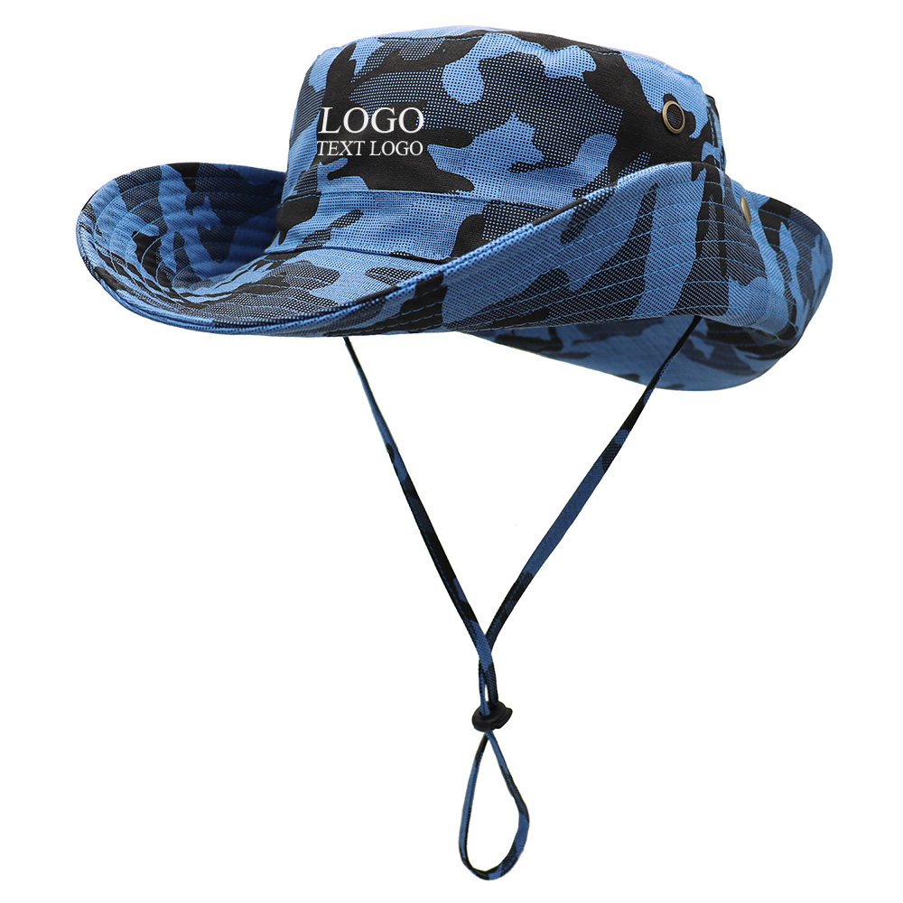 Tactical Camouflage Large Brim Custom Bucket Hats 2