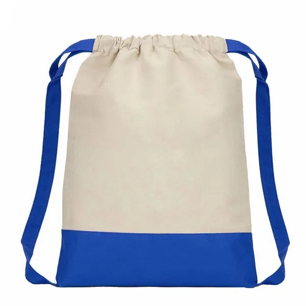 Two Tone 8 oz. Cotton Drawstring Backpack 8