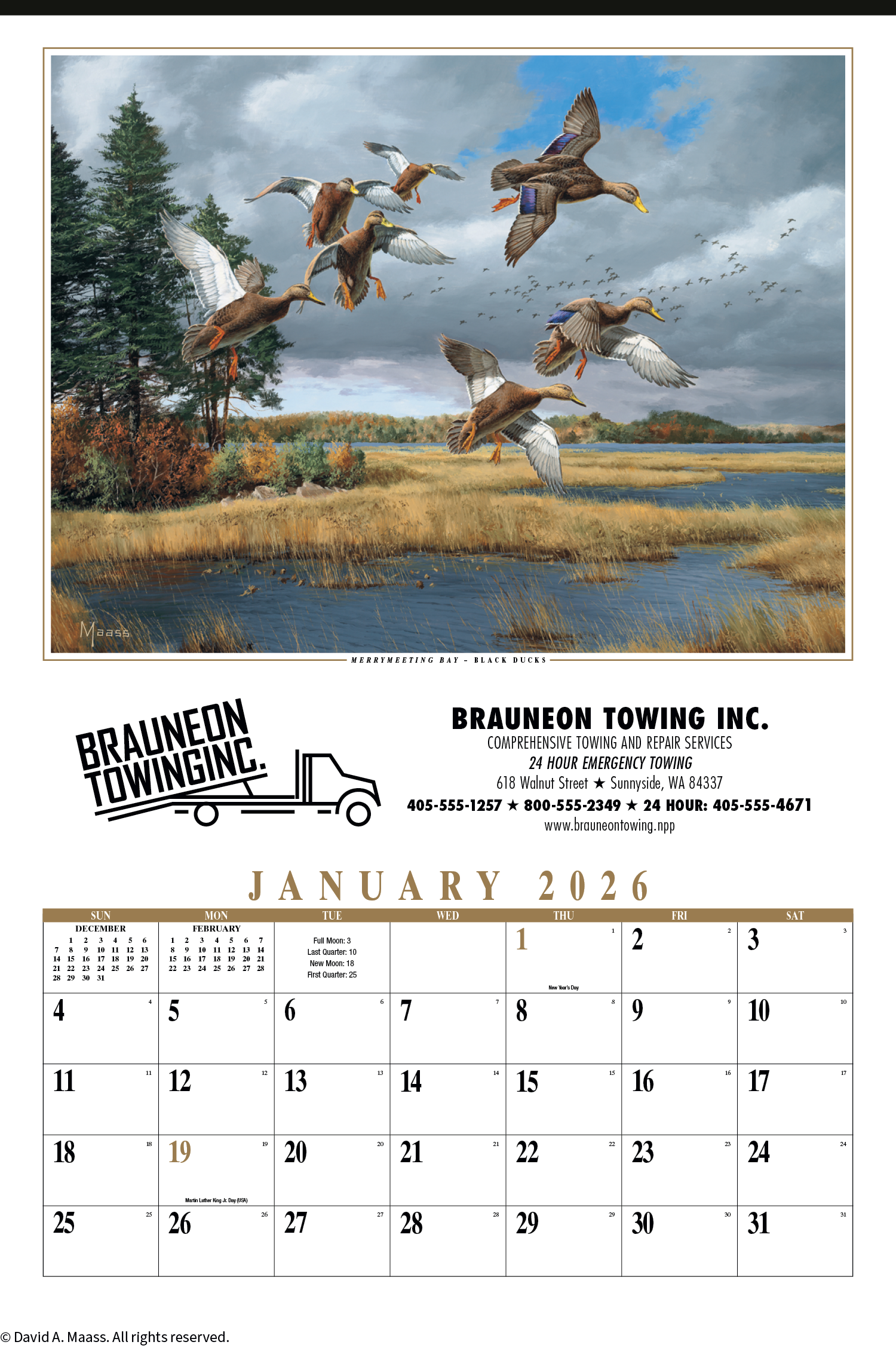 HotLine® Products Maass Wildfowl® Executive Calendar 10
