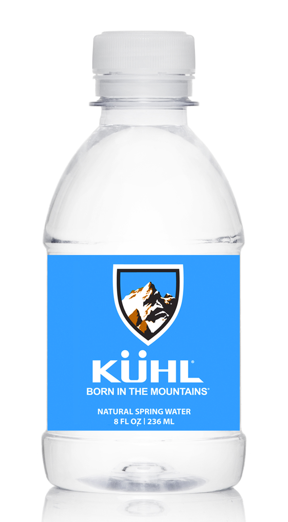 Purified, 8 oz. Plastic Water Bottle, Flat Cap 1