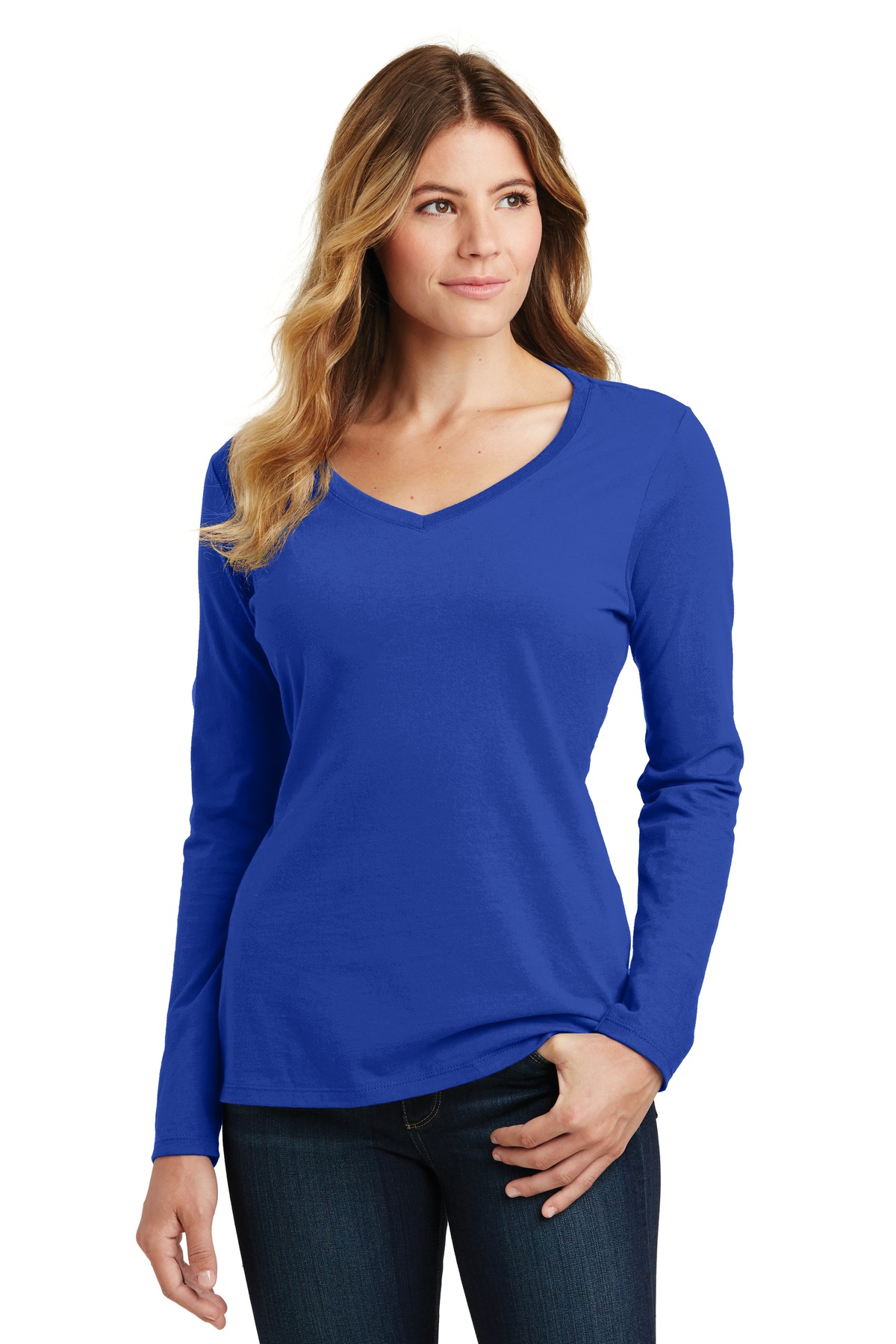 Port & Co Women's Long Sleeve Fan Favorite V-Neck Tee. LPC450VLS 11