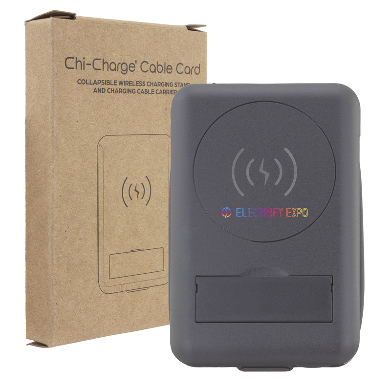 Chi-Charge Cable Card - collapsible wireless charging stand and charging cable carrier 11