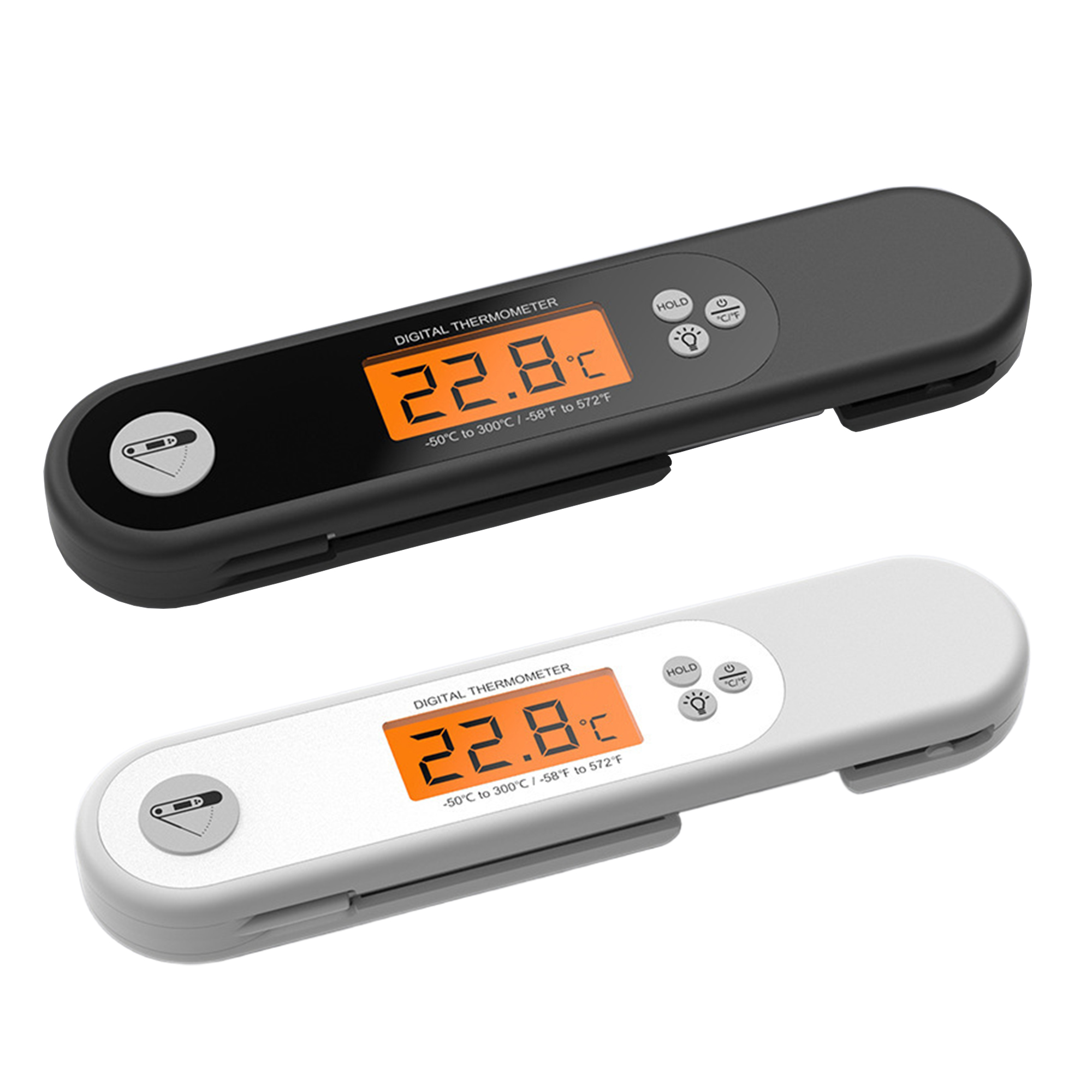 Digital Kitchen Thermometer with Backlight, Foldable Probe, Large Screen, Fast 6-Second BBQ 1