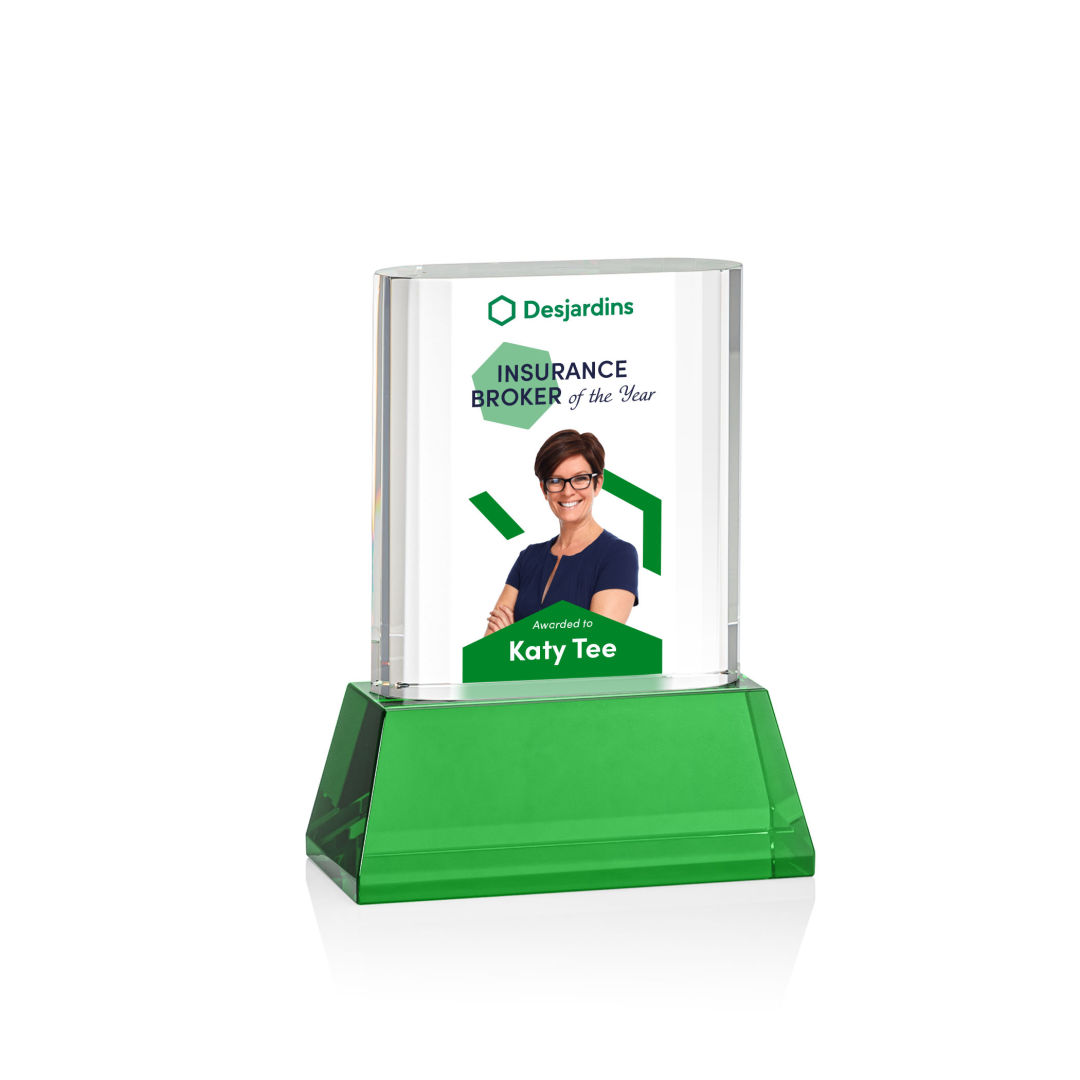Merit VividPrint™ Award on Base - Green 5