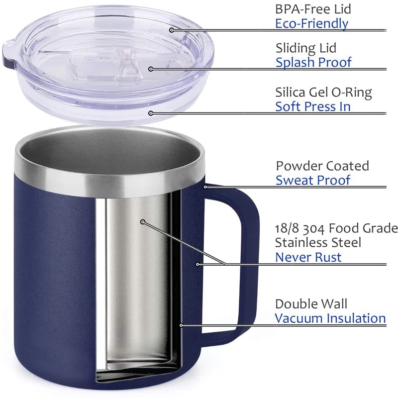 12oz Stainless Steel Insulated Vacuum Office Mug 2