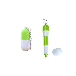 Capsule Shaped Pen With Keychain 12