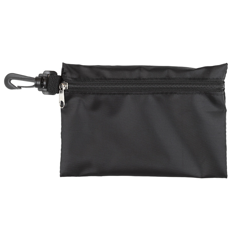 7-1/2" W x 5" H - "Milos" Large Zipper Storage Pouch Bag with Plastic Hook 15