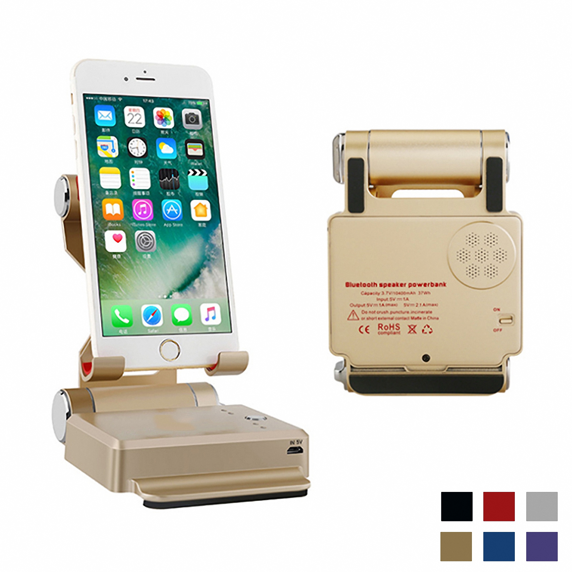 Multi-Function Power Bank with Bluetooth Speaker and Phone Stand 5