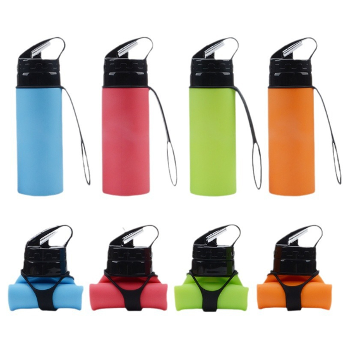 15Oz. Foldable Water Bottle with Flip Lid and Carry Strap 9