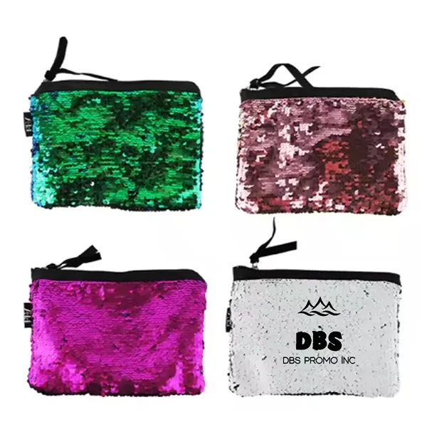 Glitzy PU Sequins Pocket Pouch - Add Sparkle to Your Life