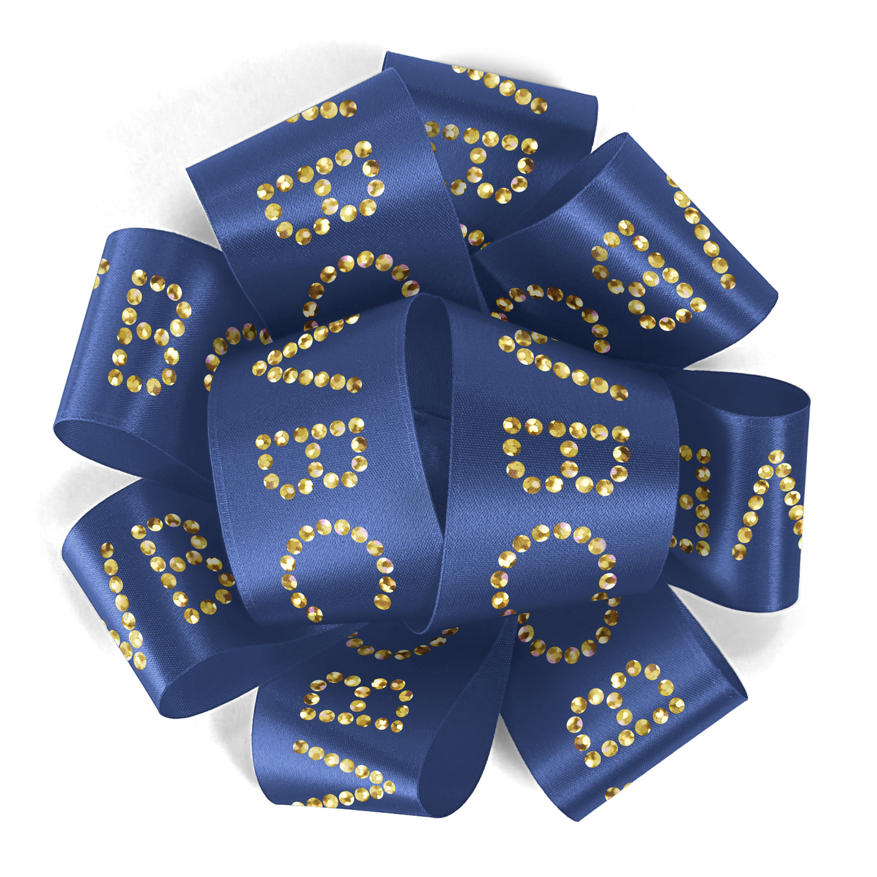 1½" Badge Satin Bow - Sparkle 15