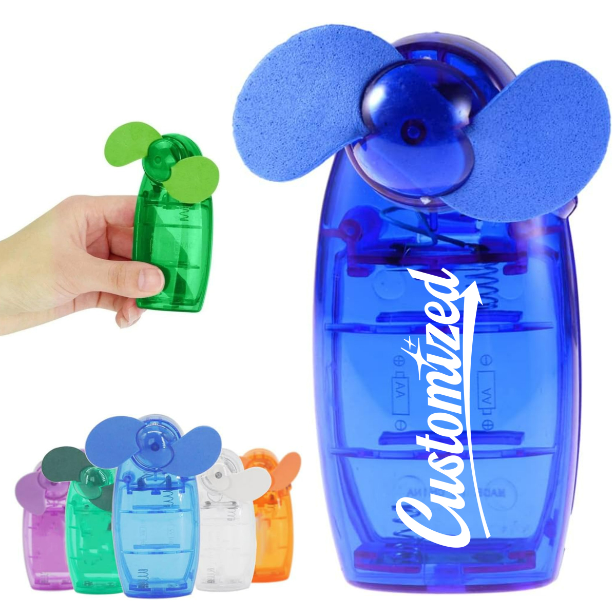 Mini Handheld Spray Fan with Soft Blades and Custom Logo 3