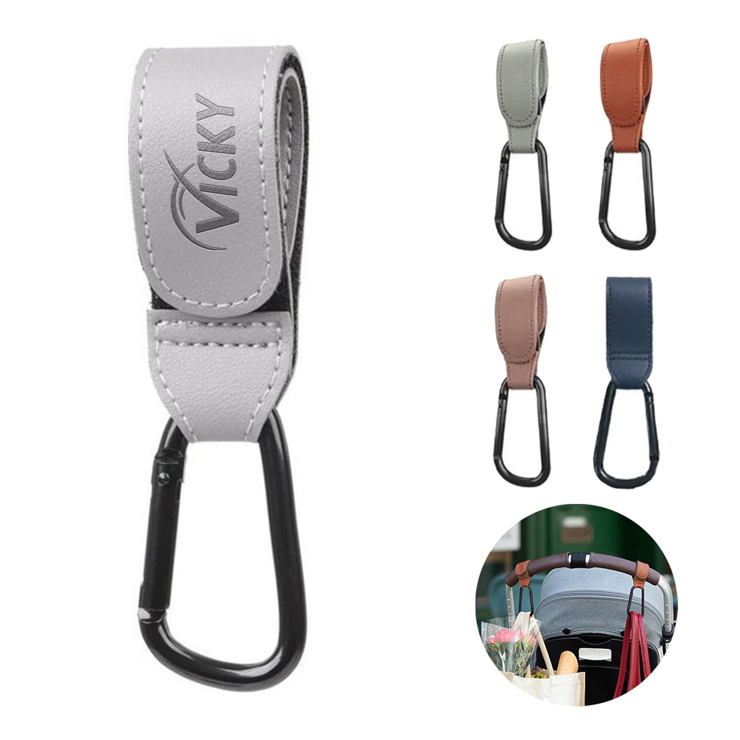 Leather Stroller Hook for Hanging 4