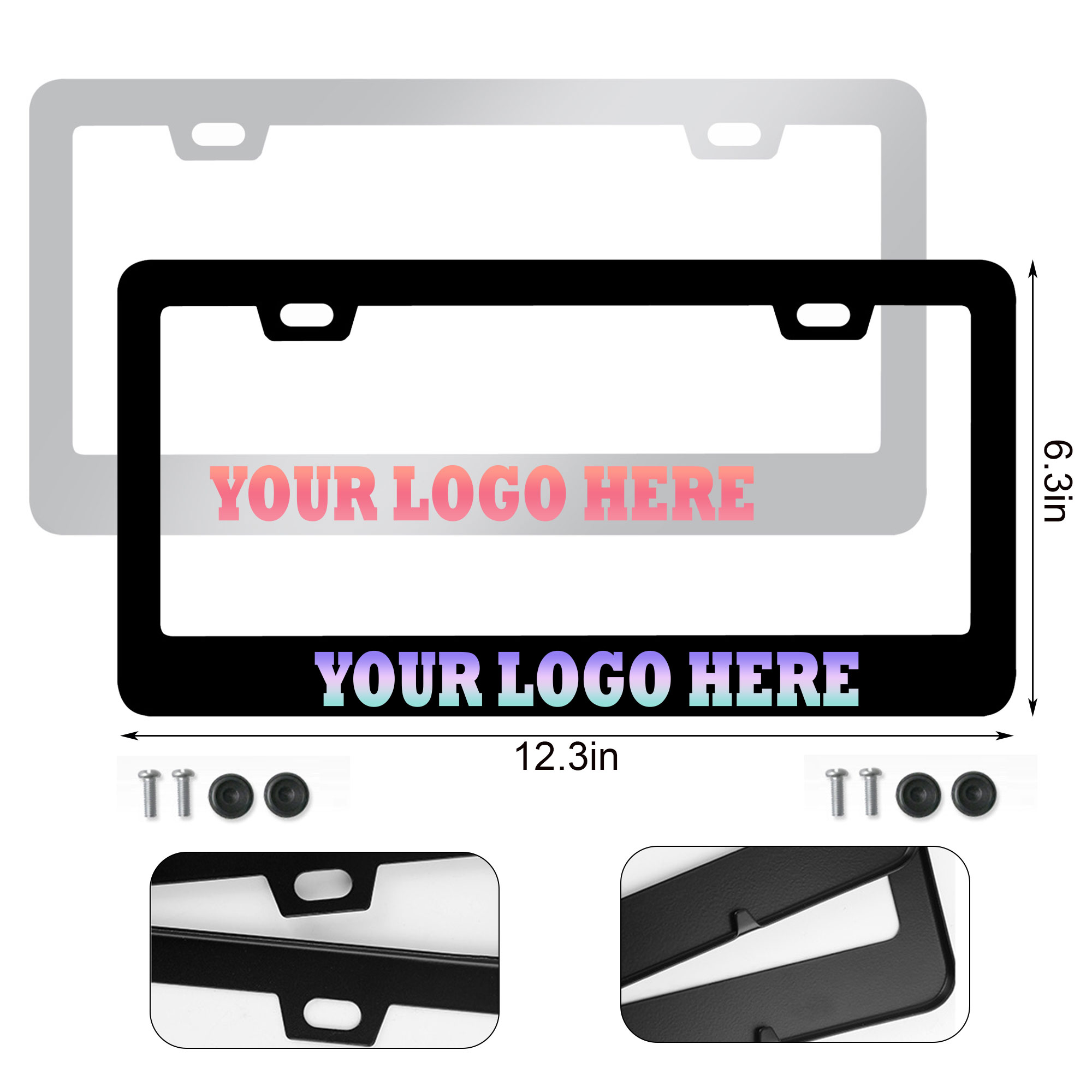 MOQ50 Premium Stainless Steel Car License Plate Frames 2