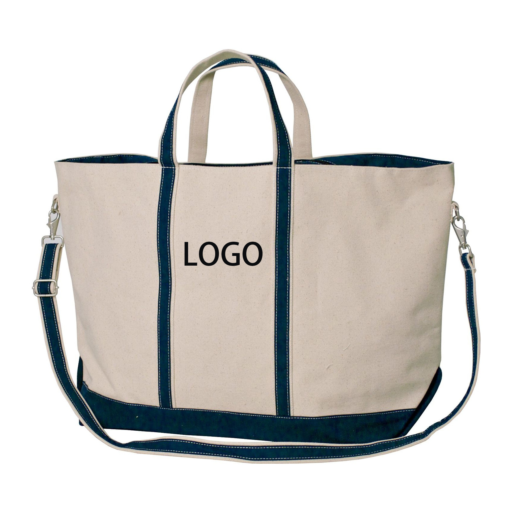 Large Canvas Boat Tote Bag with Crossbody Strap 2
