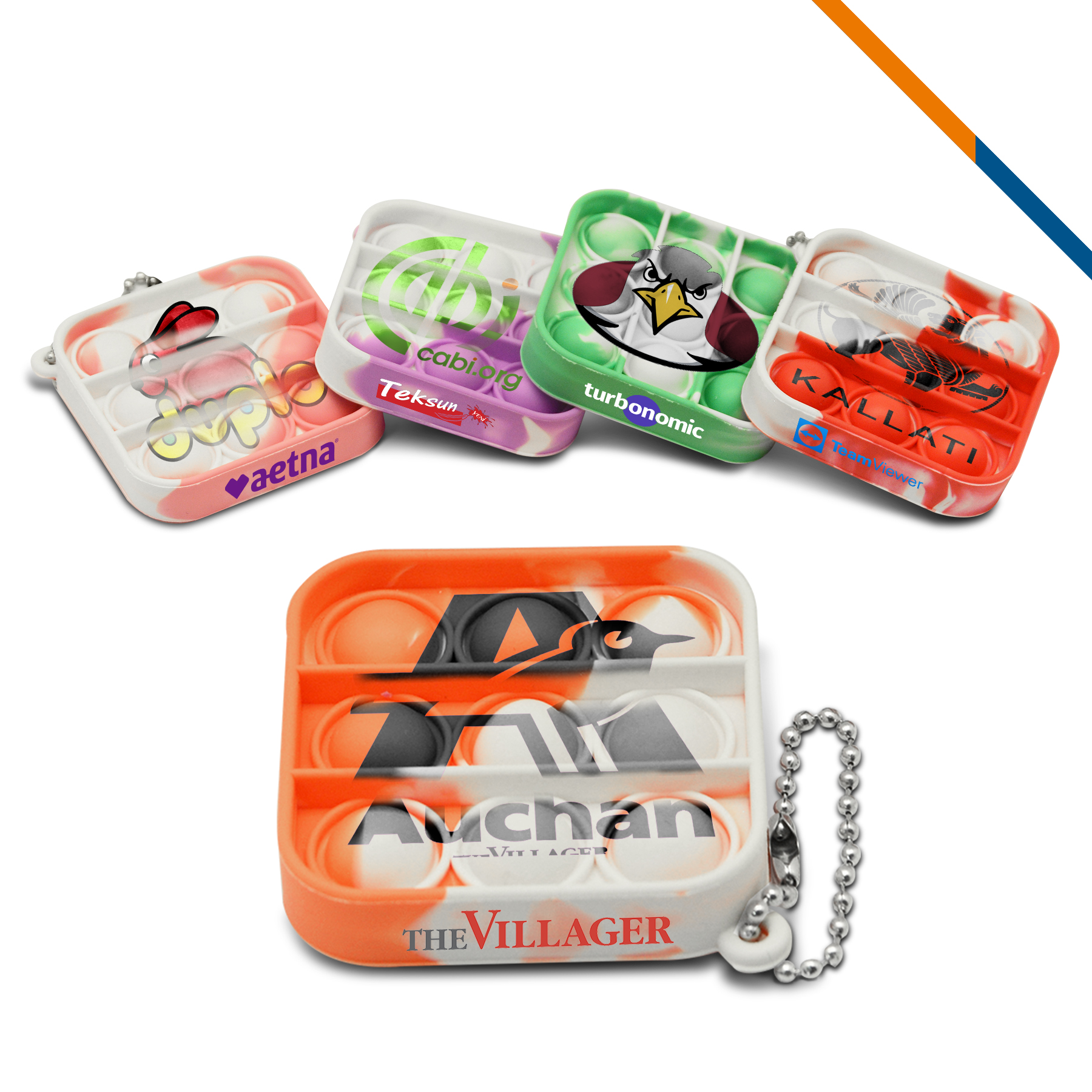 Mini Square Bubble Fidget Keychain 6