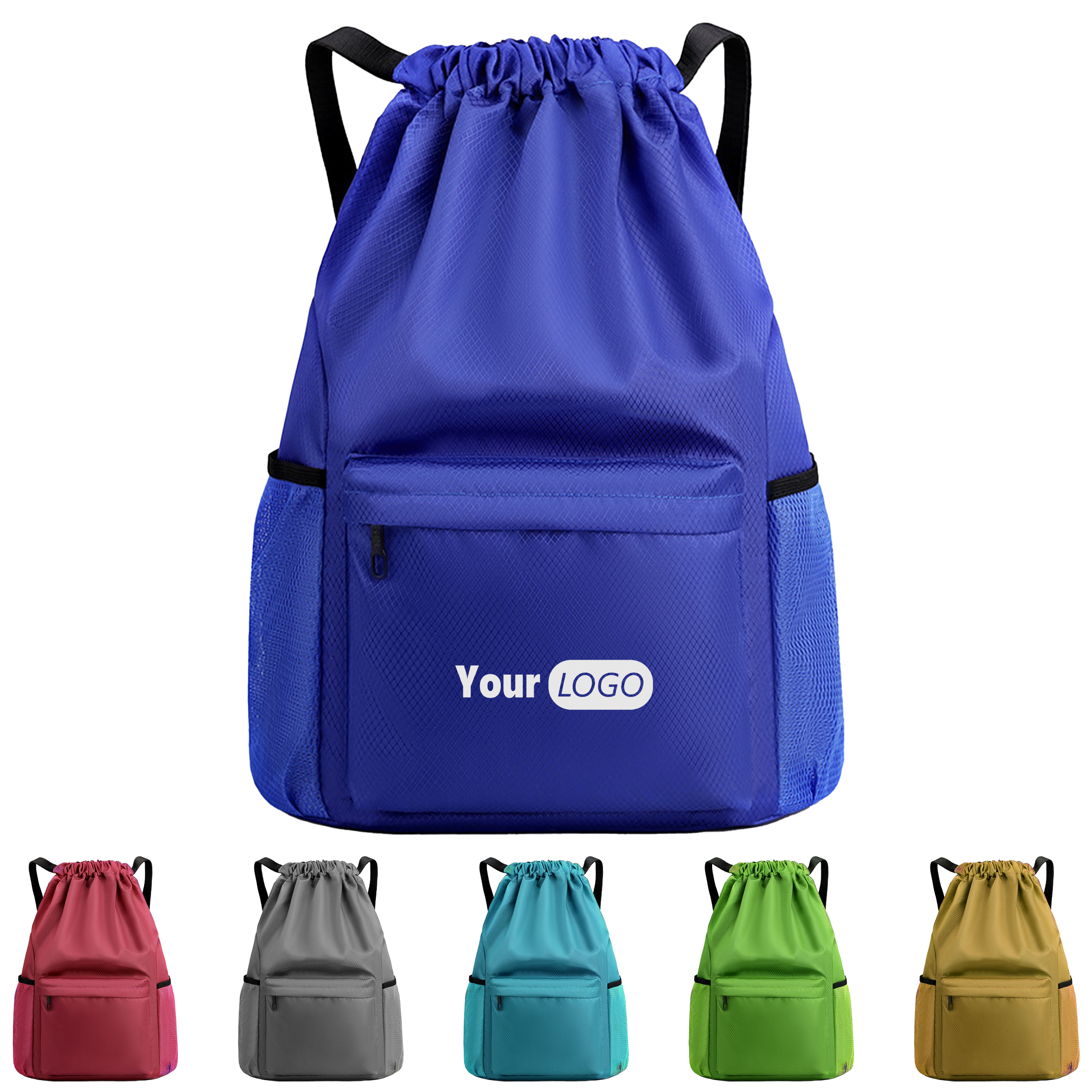 Polyester Custom Large Capacity Drawstring Backpack 3