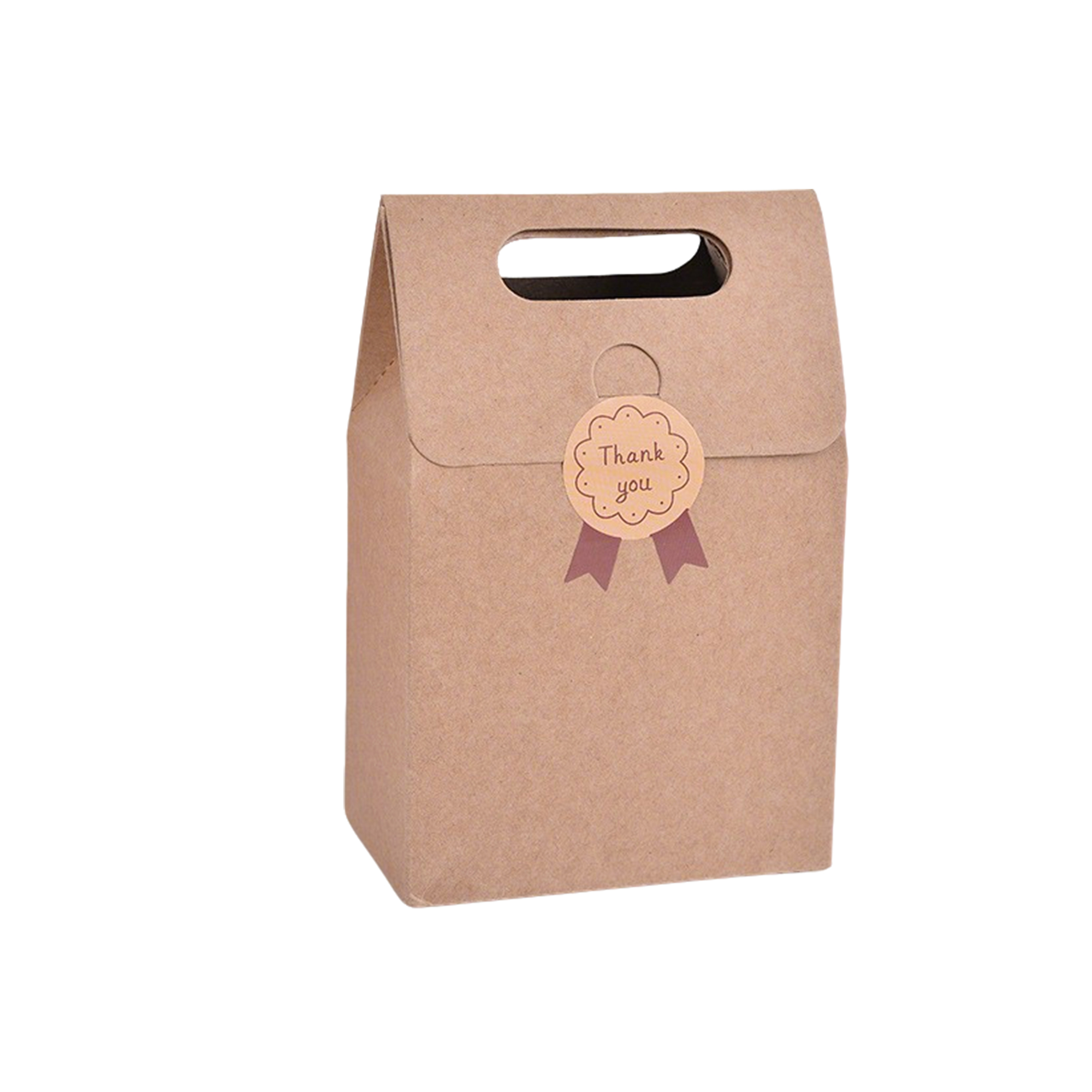 Kraft Paper Flap Gift Bag With Custom Sticker 4