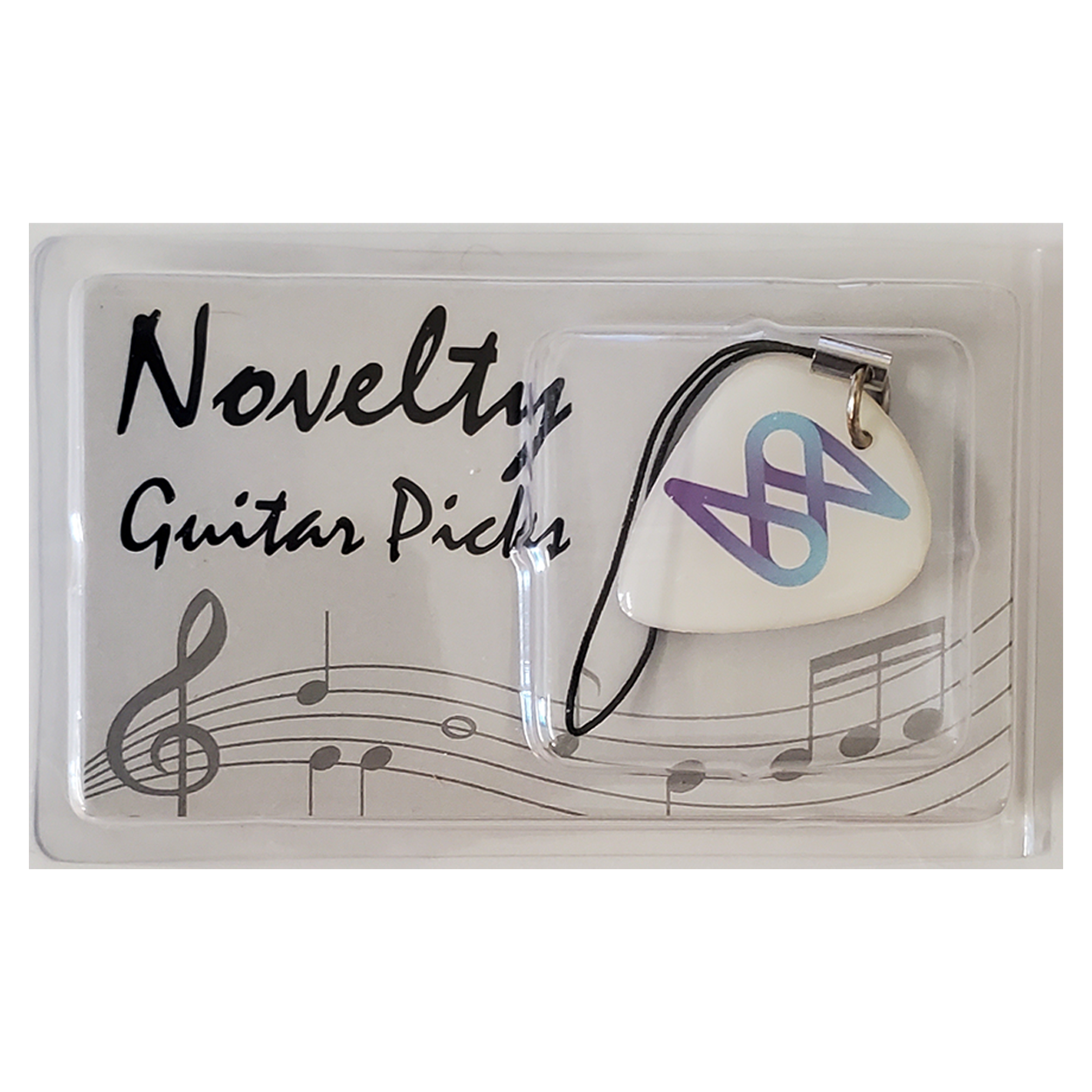Novelty Pick with Single Sided Imprint with Black String Attachment 2