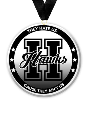 Acrylic Circle Medallions: Hawks 3" Size, .25" 2