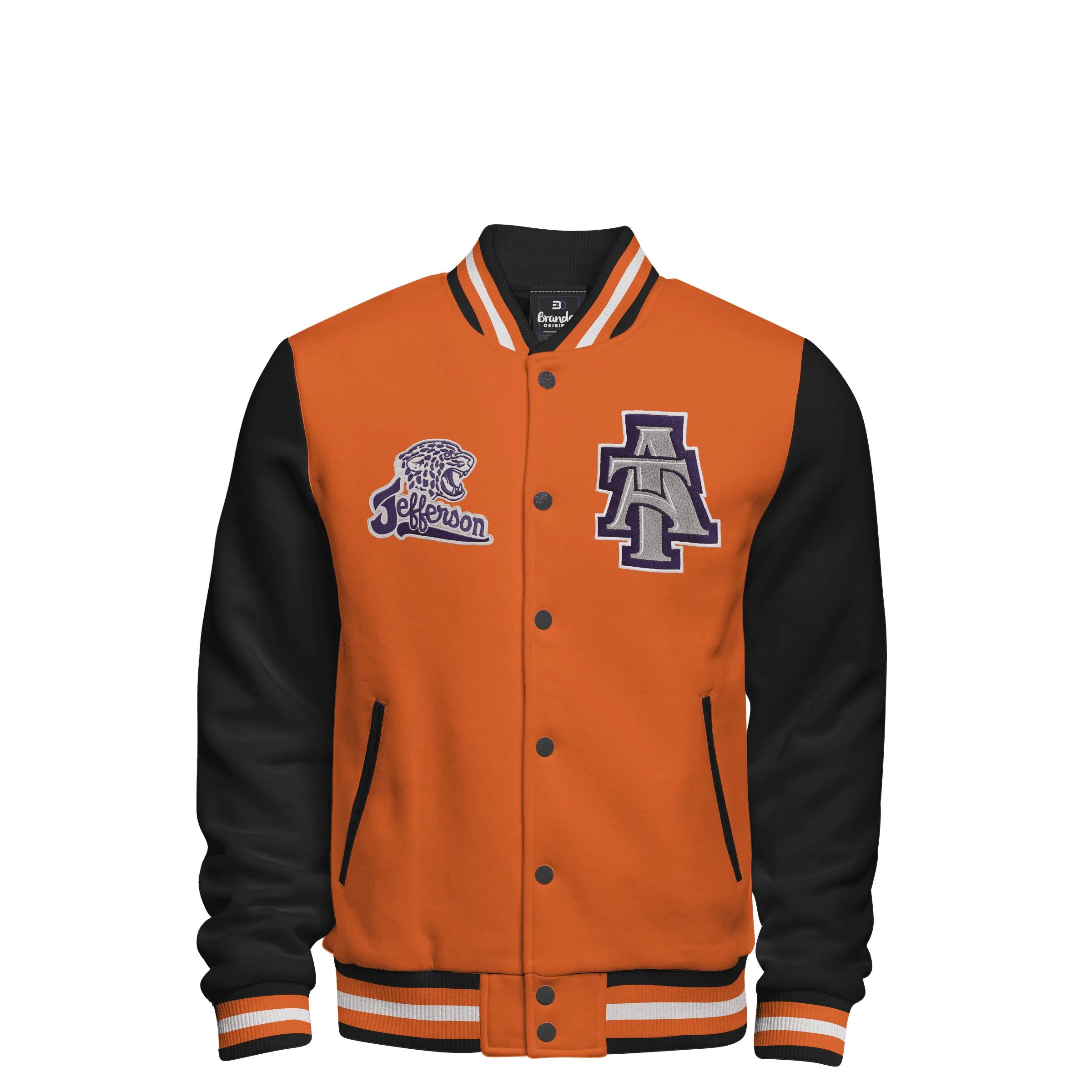 Cotton Fleece Varsity Jacket With Black Satin Lining 7
