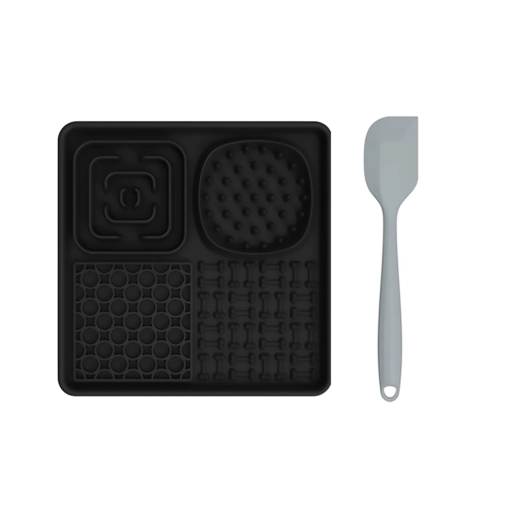 Silicone Square Pet Licking Pad With Scraper 5