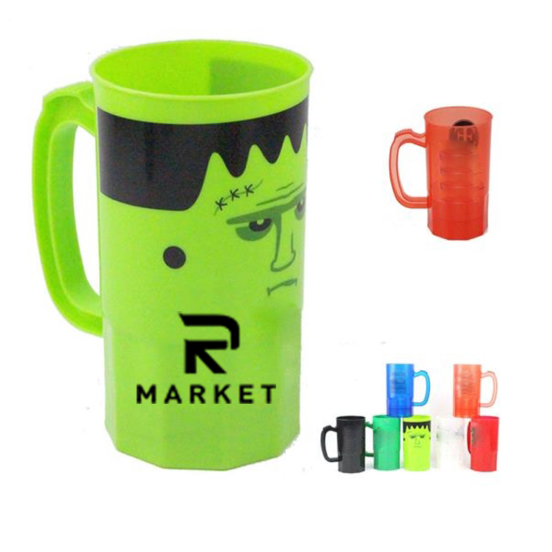 Cartoon Plastic Beer Mugs with Handle 2
