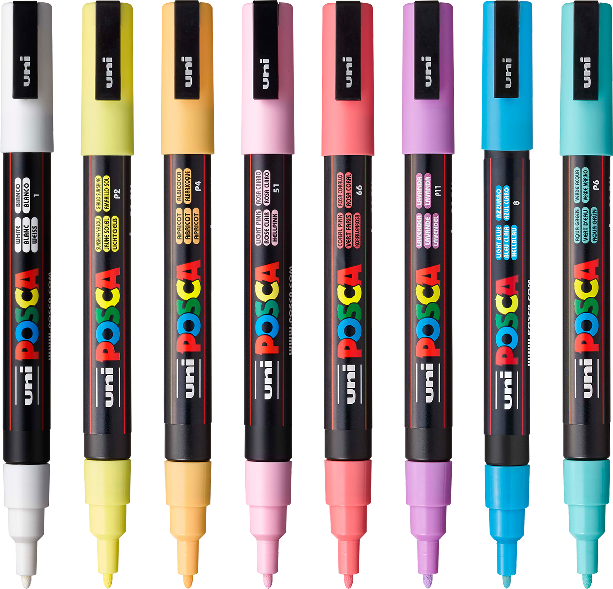 POSCA 8 Piece Soft Marker Set with Bag - Fine 35