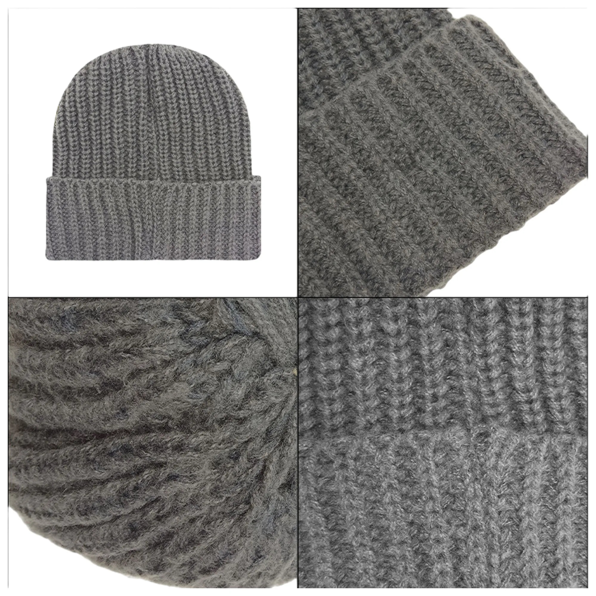 High Quality Warm Chunky Stitch Strip Knit Hat MOQ 100 4
