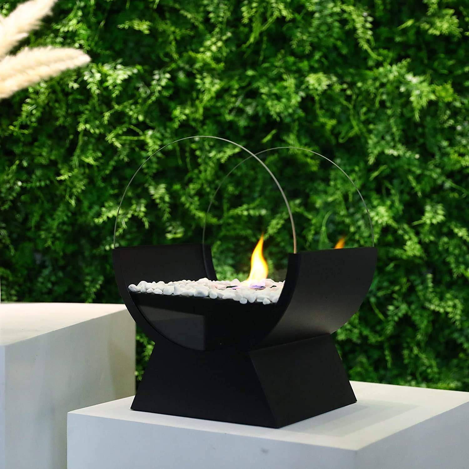 Round Glass Tabletop Fireplace 5