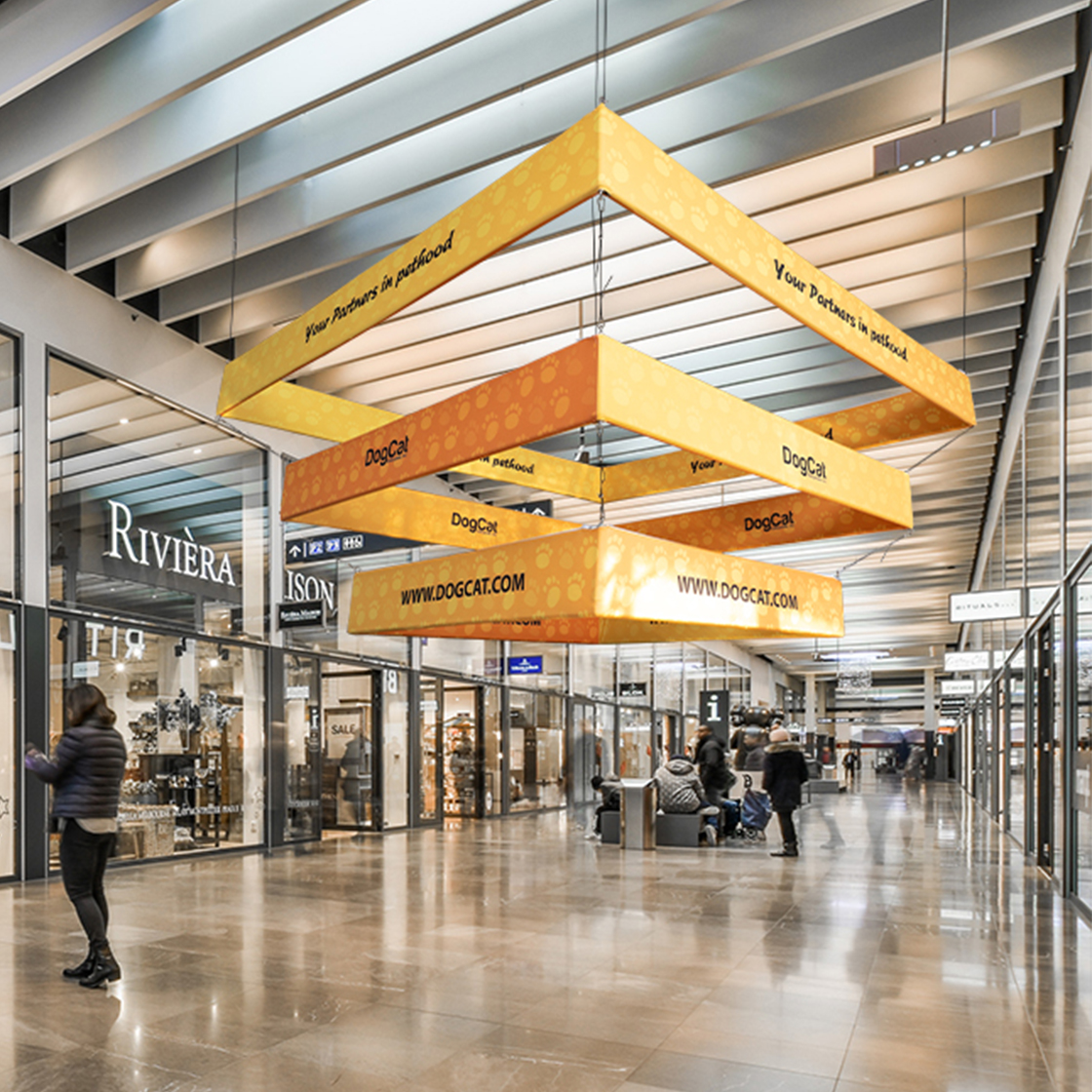 Skytube Tiered Square Hanging Sign (10' x 5') Double Sided - Graphic & Hardware Combo) 12