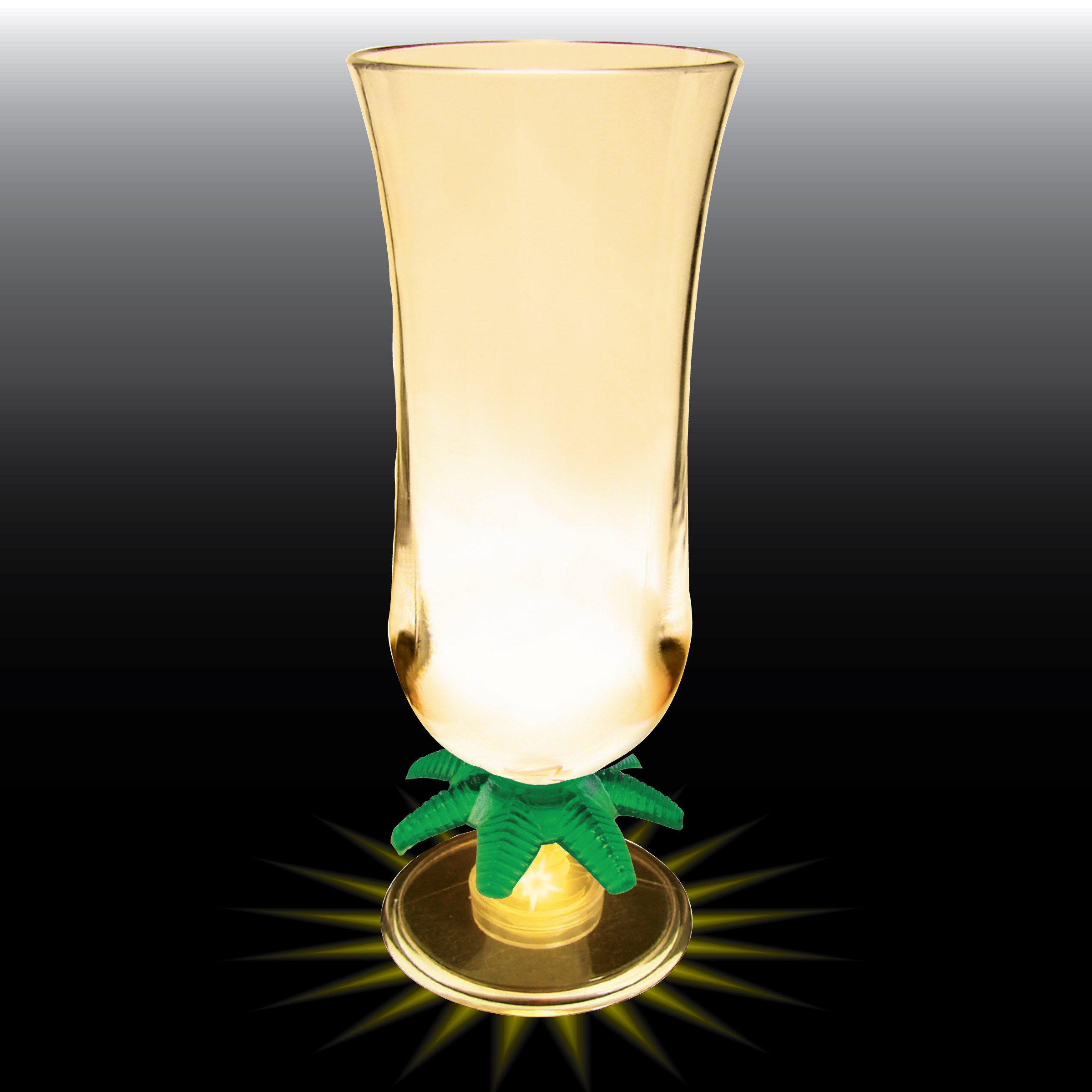 15oz Light Up Plastic Palm Tree Stem Hurricane Glass