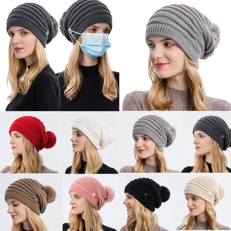 Beanie Hat With Button 2