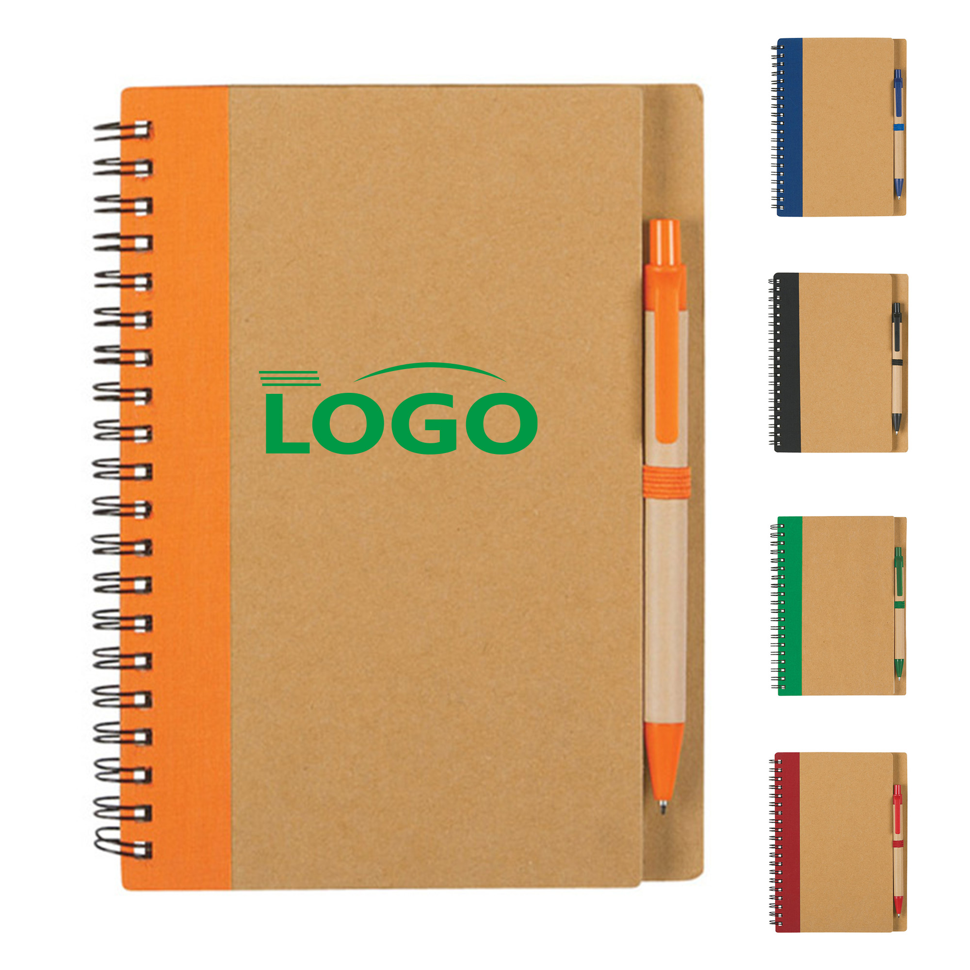 Eco-Conscious Spiral Notebook and Pen, 7x5 Size 1