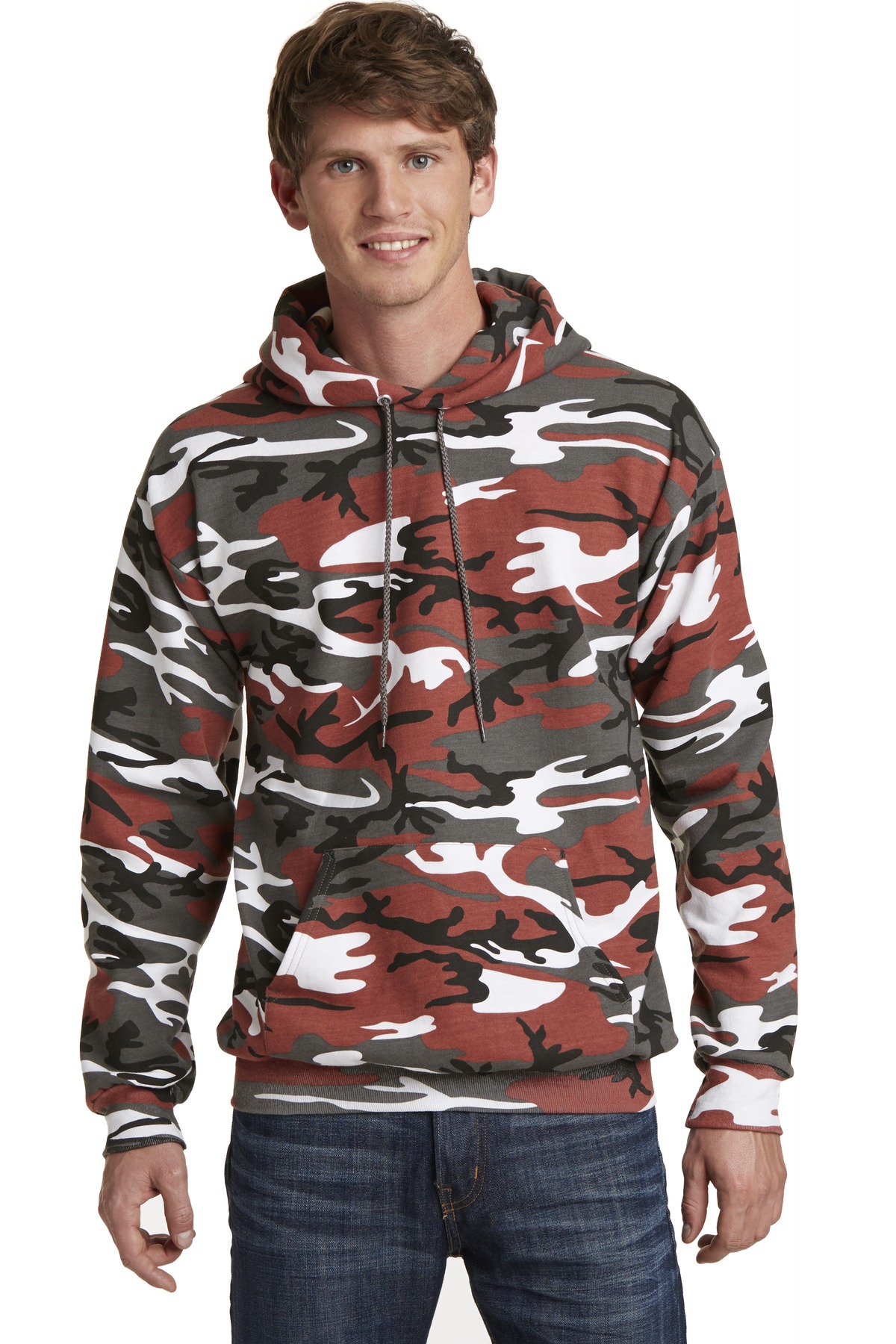 Port & Co Core Fleece Camo Pullover Hooded Sweatshirt. PC78HC 19