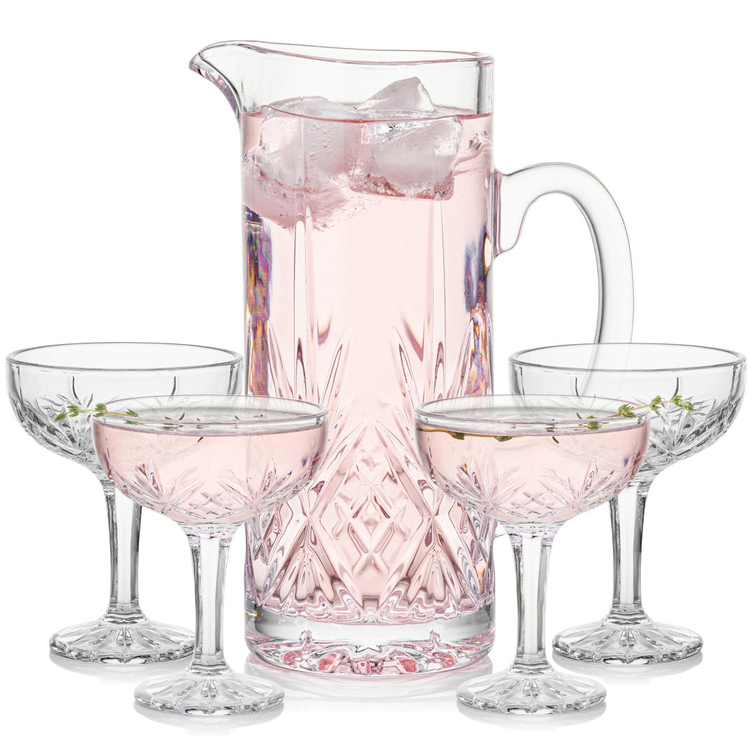 Brinkley Pitcher & Cocktail Coupes Set 9
