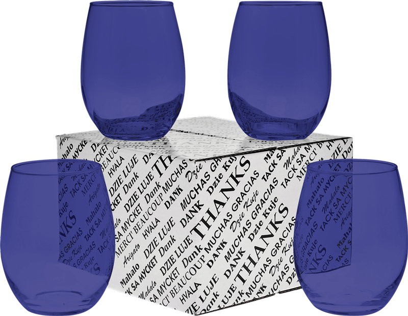 15 oz. Stemless Wine Glass Thank You Set 23