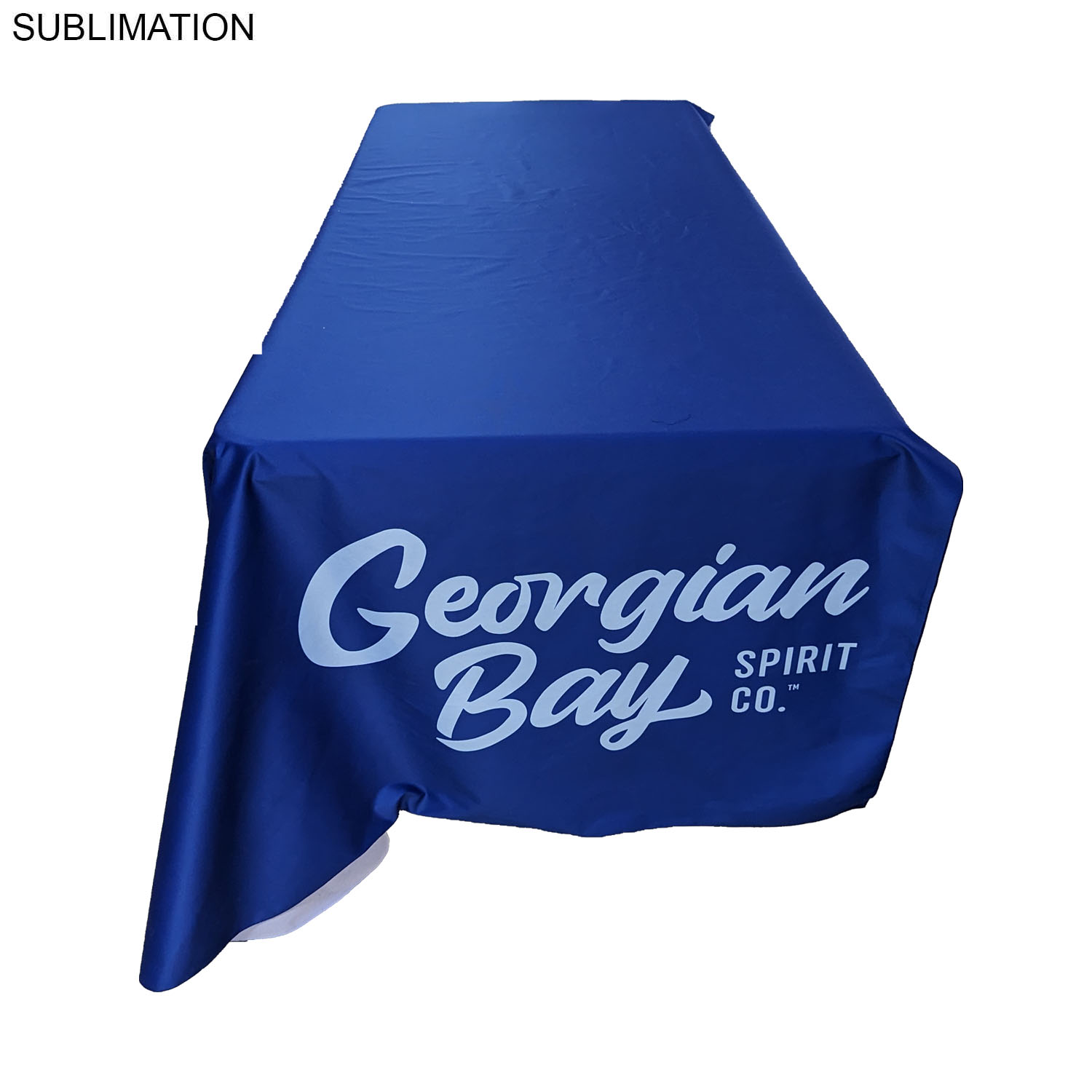 24Hr Express Ship - Sublimated PREMIUM Cloth for 6' Table, Drape Style, Open Back, Rounded Corners 2