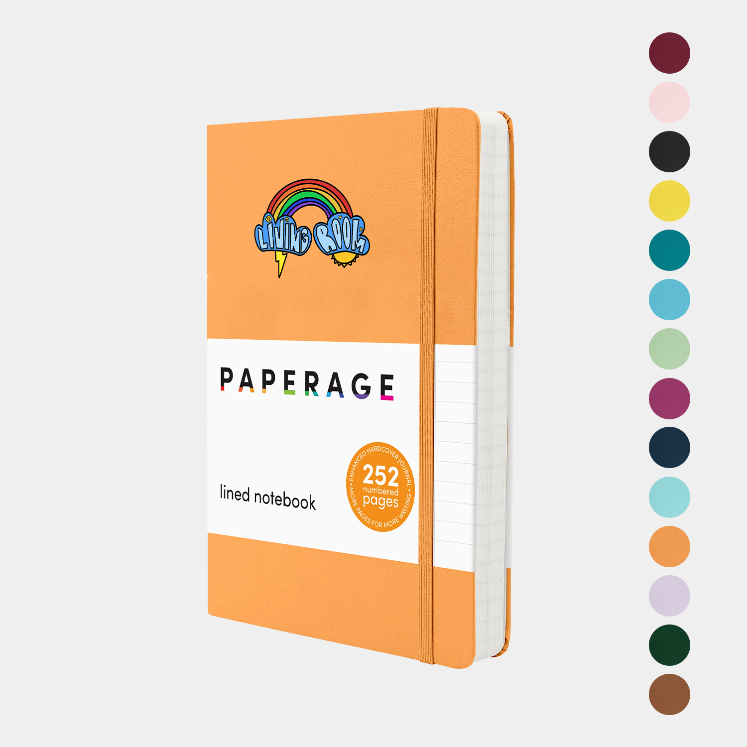 PAPERAGE® Expanded Leather Hard Cover Lined Journal Notebook 252 Numbered Pages 5