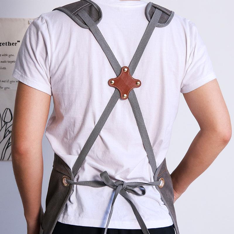 Chef Customized Sleeveless Adjustable Strap Aprons for Men Women / Large Pockets 11